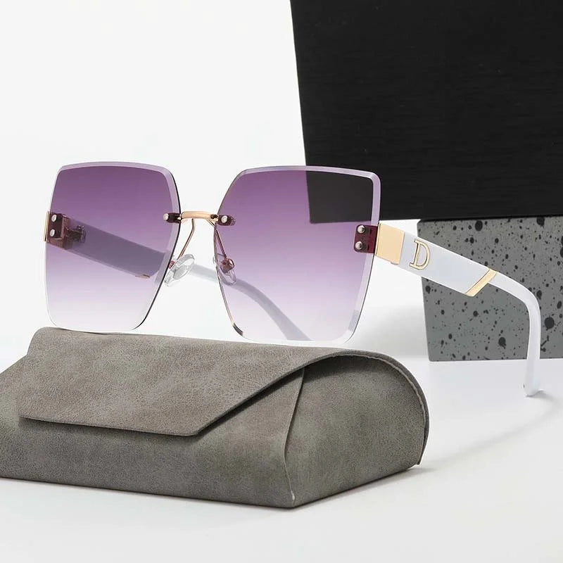 trendy Rimless Square Sunglasses