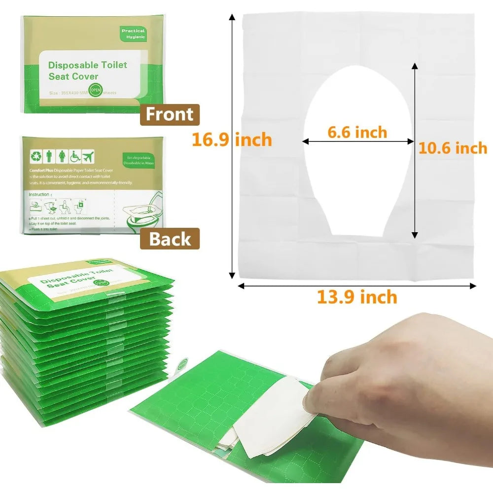 50/30/10PCS Disposable Toilet Seat Cover Portable Travel Camping