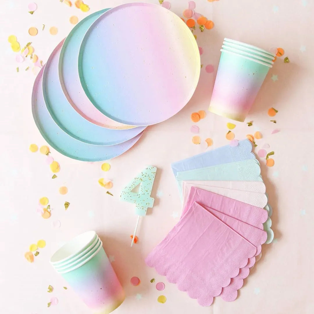 Rainbow Tableware Set  for Birthday Party Decorations