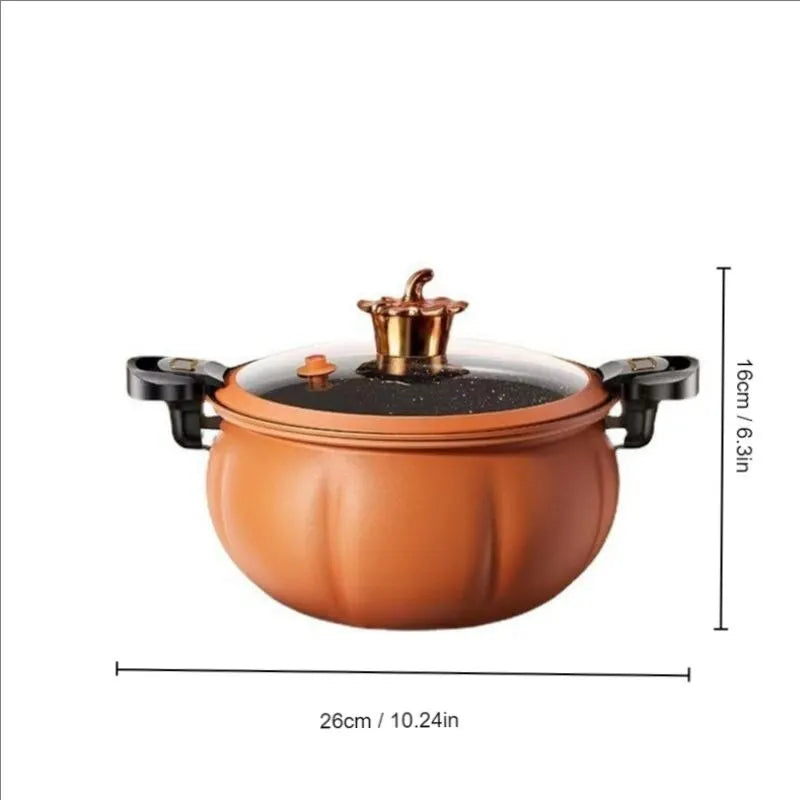 5L Orange Pumpkin Micro Pressure Pot New Home Type Soup Pot Multifunctional Non Stick Pot Gas Stove