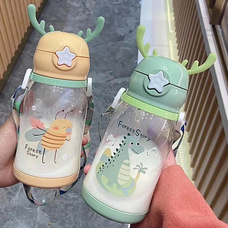 600ml Cartoon Children's Straw Cup