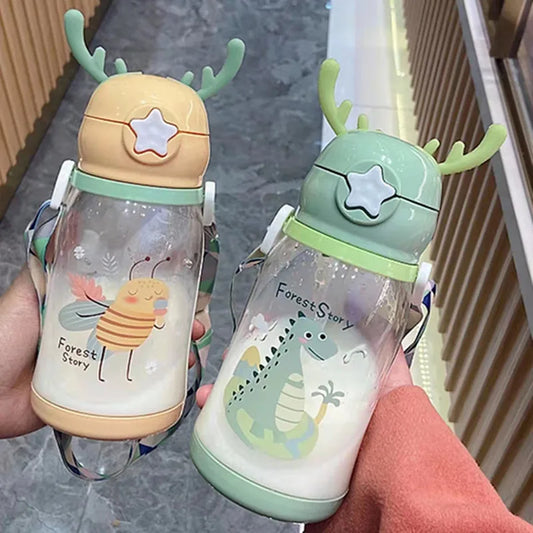 600ml Cartoon Children's Straw Cup