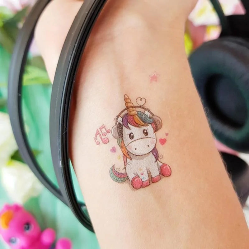 10 sheets Unicorn Fake Tattoo Stickers