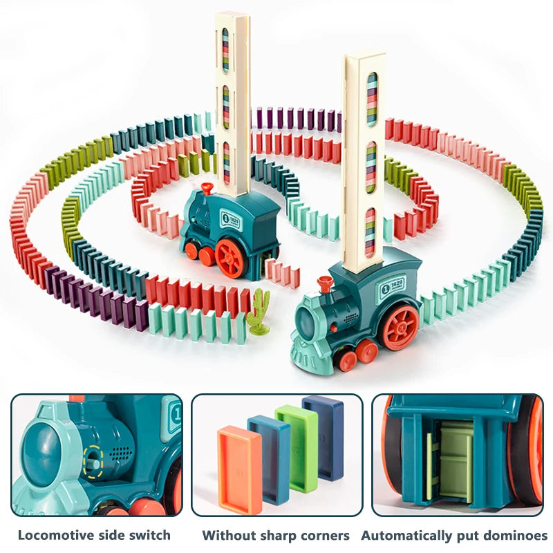 Automatic Laying Domino Train Electric Car Dominoes Set