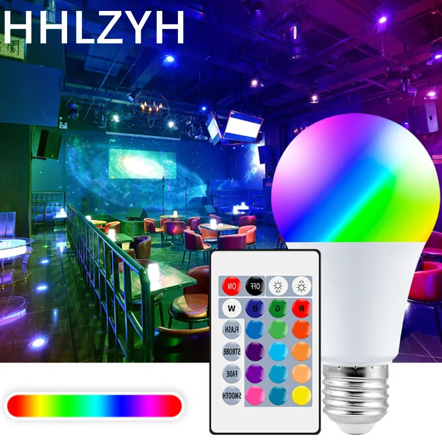 Led Lamp Colorful Changing Bulb  Decor Home