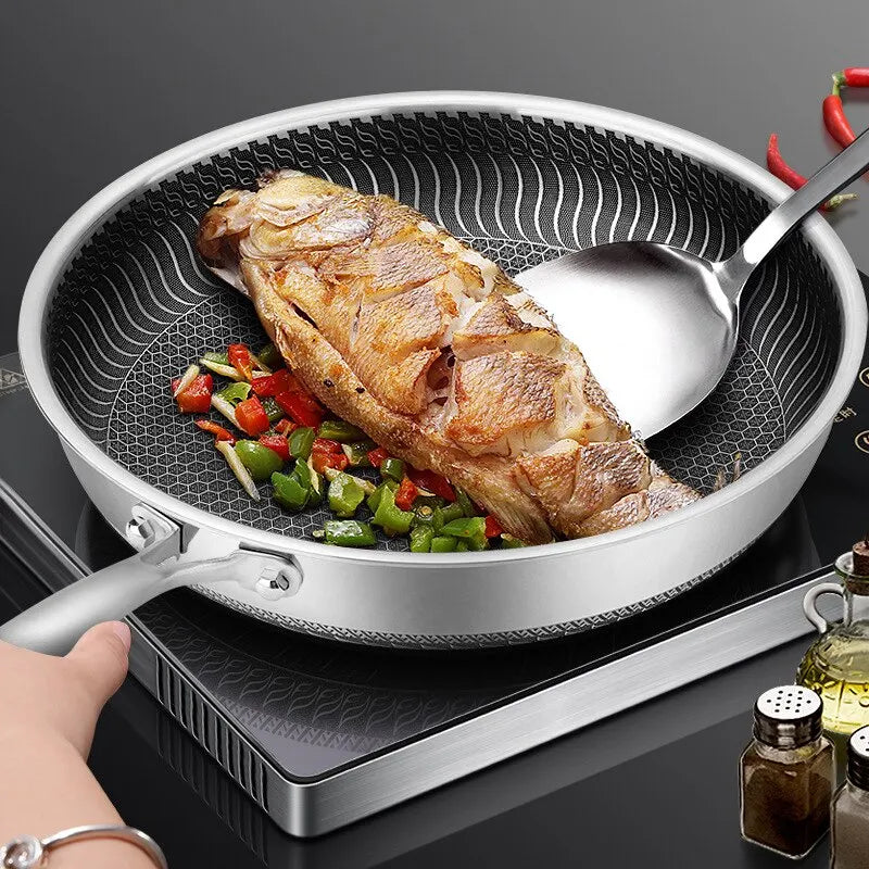 Whole Body Stainless Steel Frying Pan  Stainless Steel