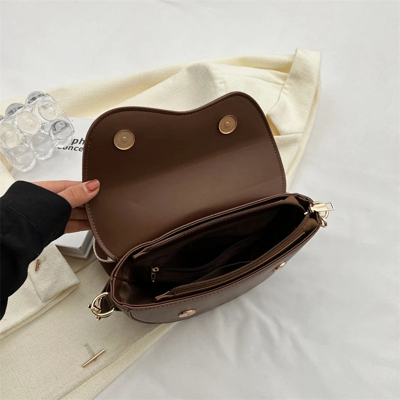 Small Leather Saddle Bag for Women