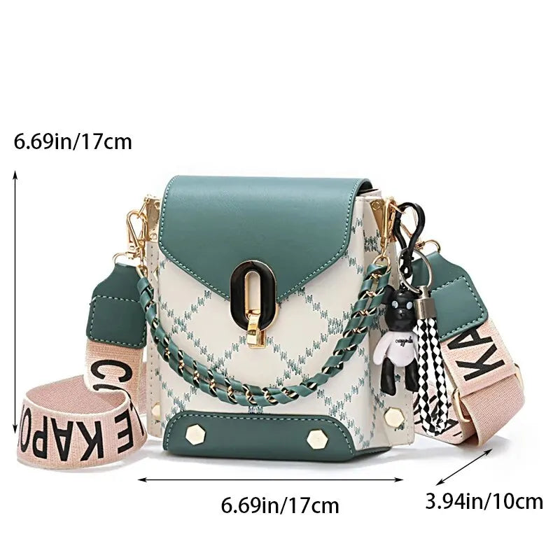 Leather Diamond Crossbody Bag For Women