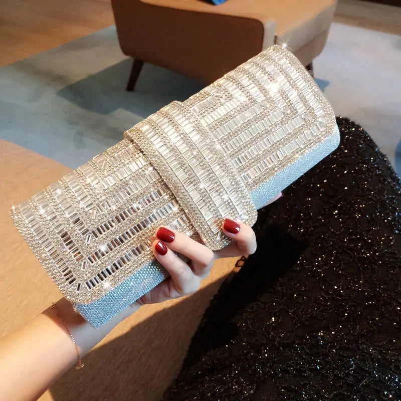 Dinner Bag Hand Armpit Chain Wedding Party Crystal Evening Clutch Bag