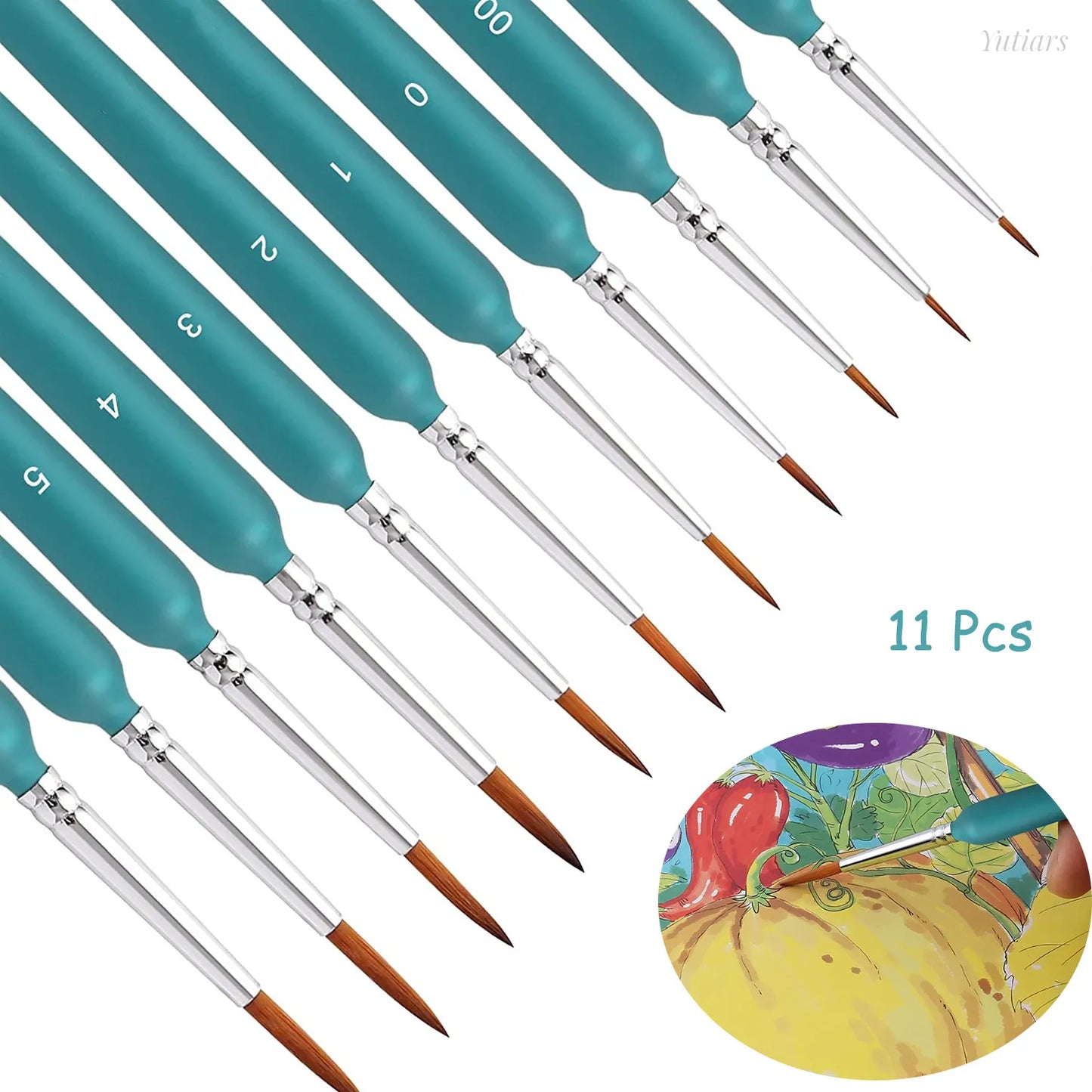 11pcs Miniature Paint Brushes