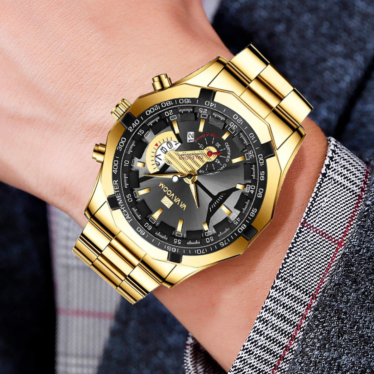 Luxury Gold Sports Casual Quartz  Watch