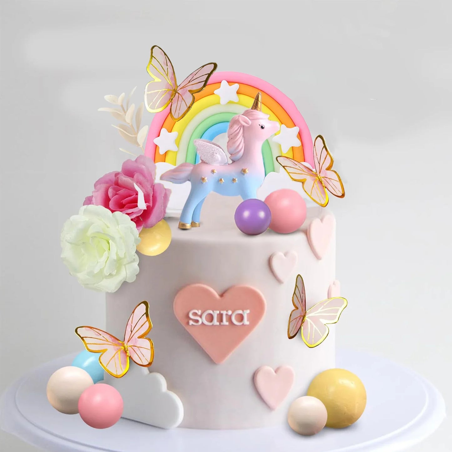 47PCS Unicorn  Rainbow Cake Topper