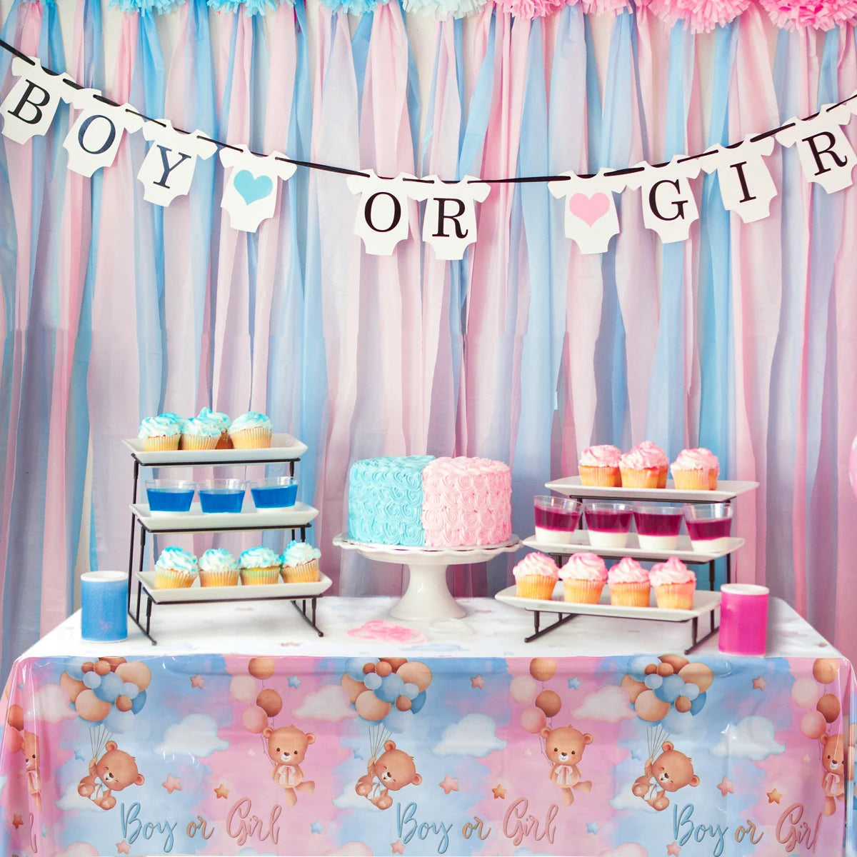 Gender Reveal Party Tablecloth