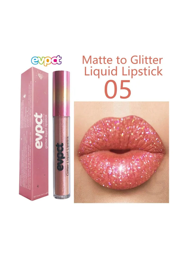 Diamond Glitter Lipstick Makeup 15 Colors Matte