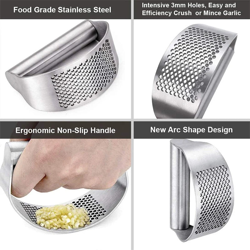 Stainless Steel Garlic Press Squeezer