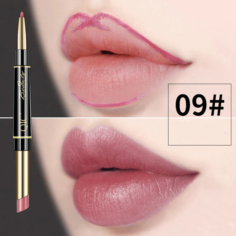 2 IN 1 Lip Liner Waterproof Matte Lipstick Pencil