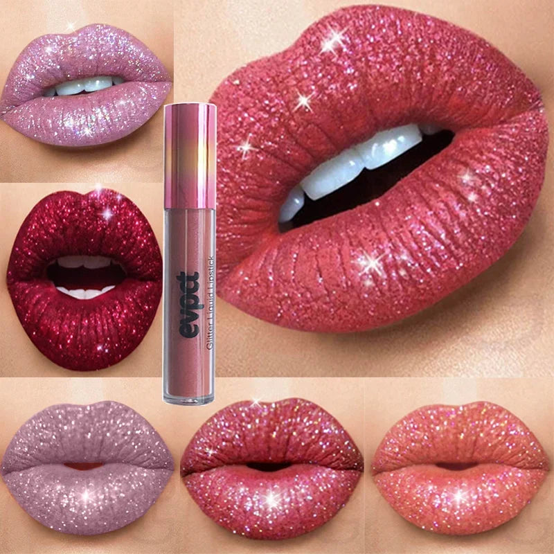 Diamond Glitter Lipstick Makeup 15 Colors Matte