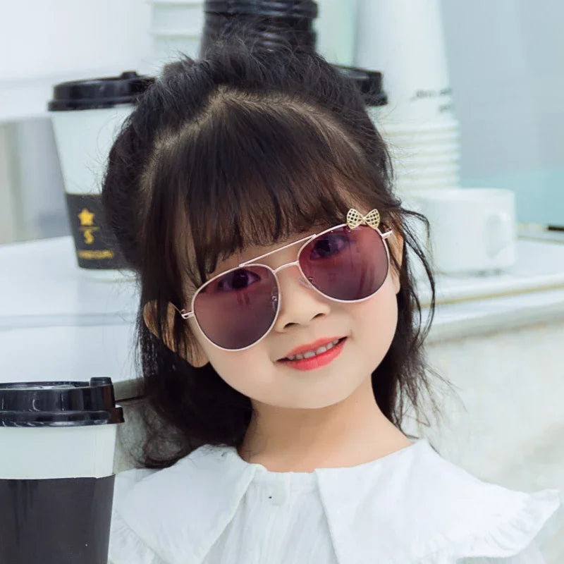 Classic Girls Bow Pilot Sunglasses