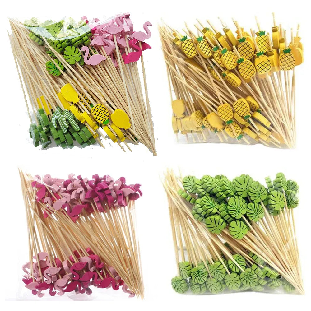 100Pcs Disposable Bamboo Skewers