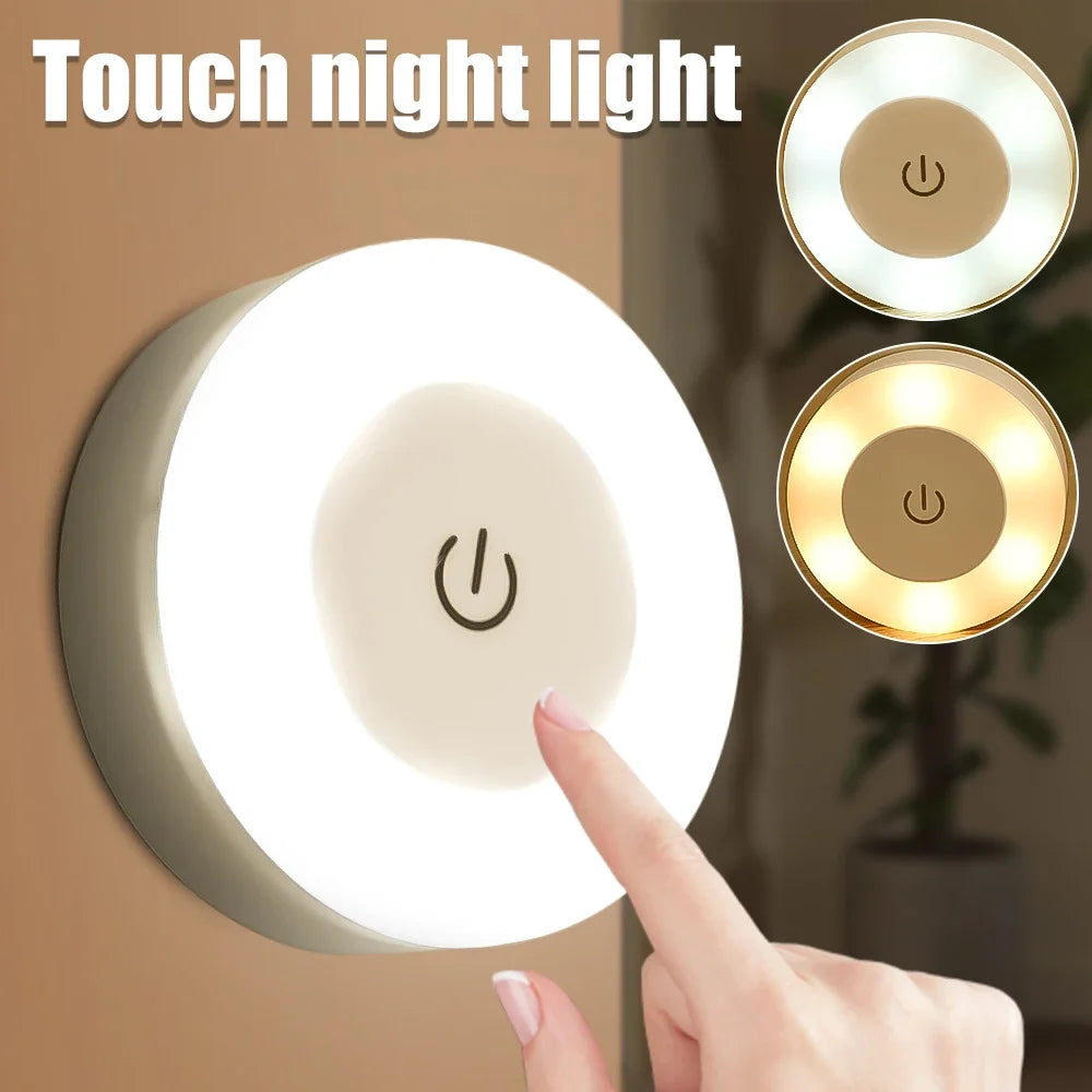 Mini LED Touch Sensor Night Lights USB Rechargeable