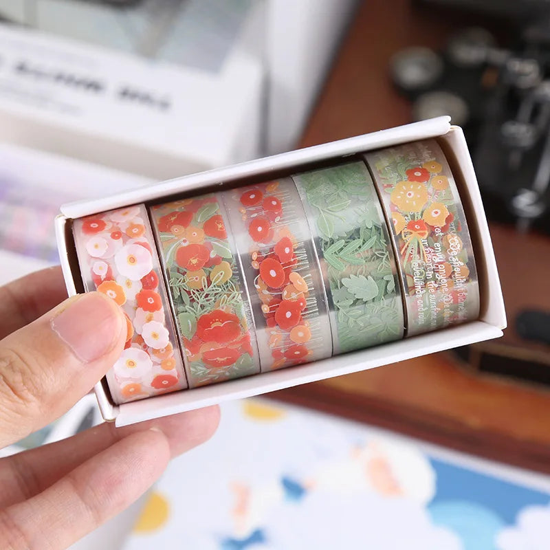 5Rolls Kawaii Transparent Sticker Tape