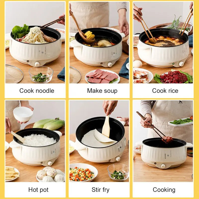 220V Multi Cookers Single/Double Layer Electric Pot 1-2 People Household Non-stick Pan