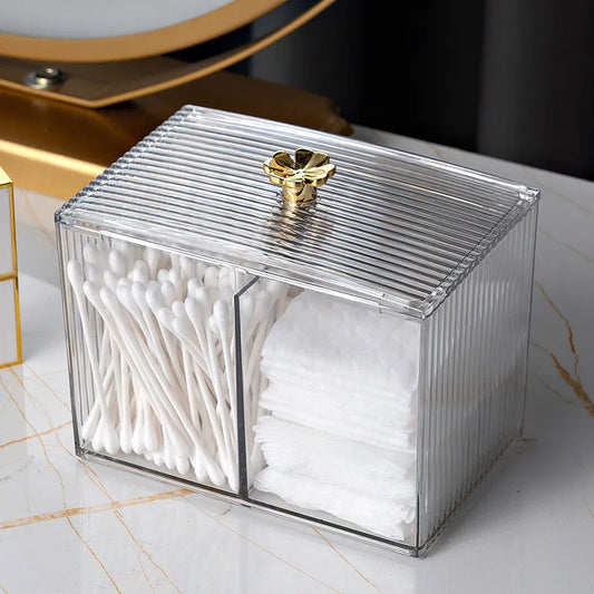 Transparent Acrylic Cotton Swab Storage Box