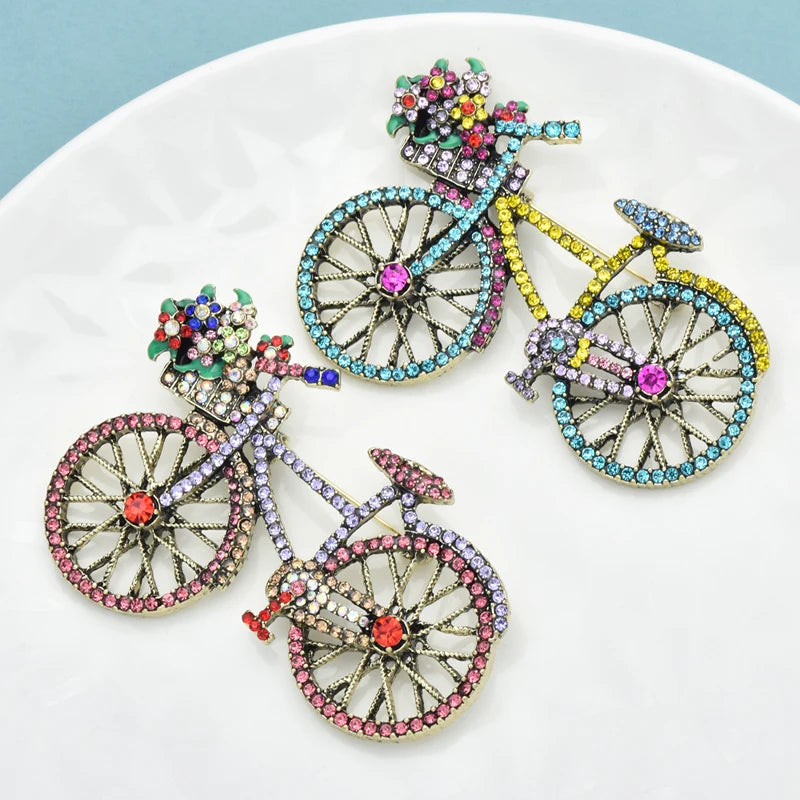 Shining Bicycle Brooches