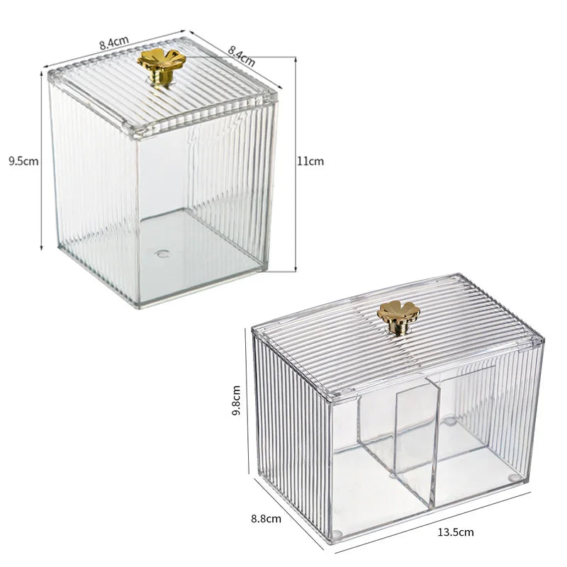 Transparent Acrylic Cotton Swab Storage Box