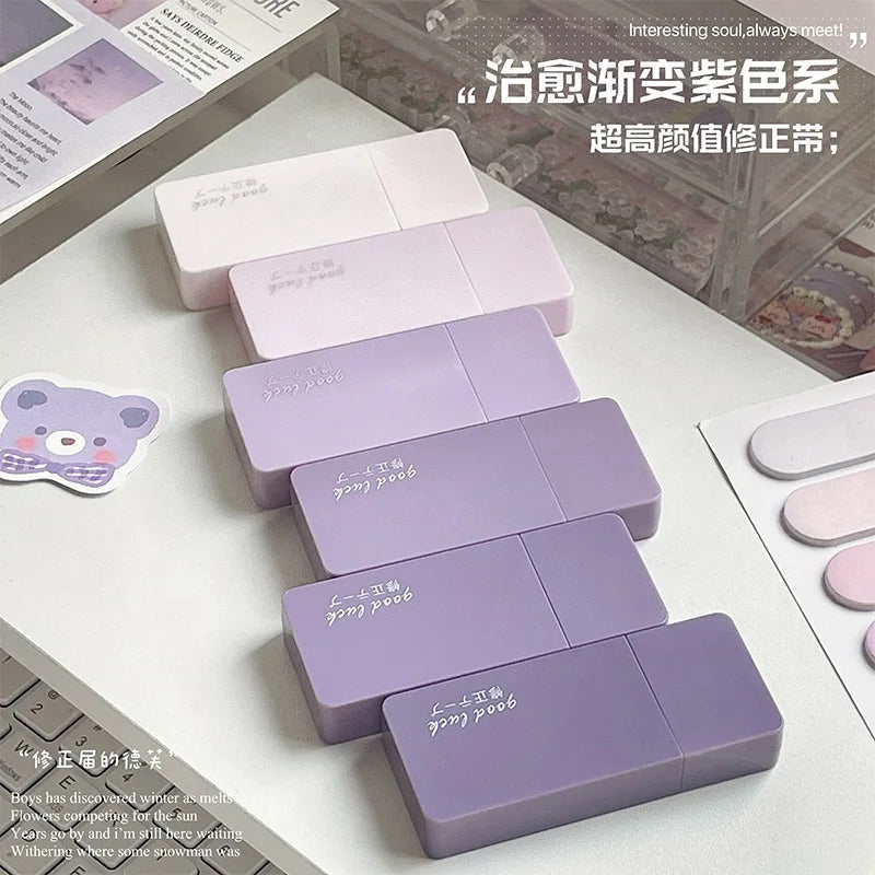 6 Pcs Gradient Purple White Out Correction Tape