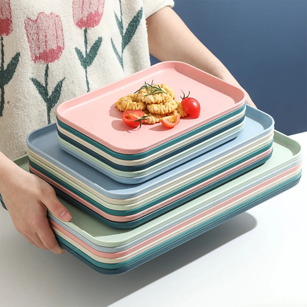 Rectangular Plastic Restaurant Household Cup Tea Tray