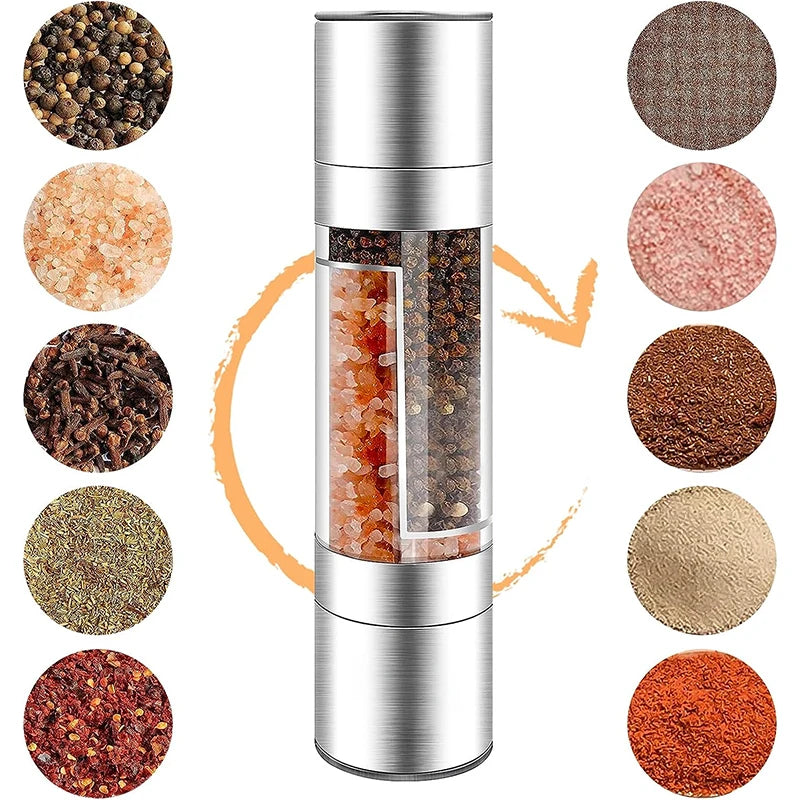 Salt and Pepper Grinder 2 in 1 Manual Stainless Steel