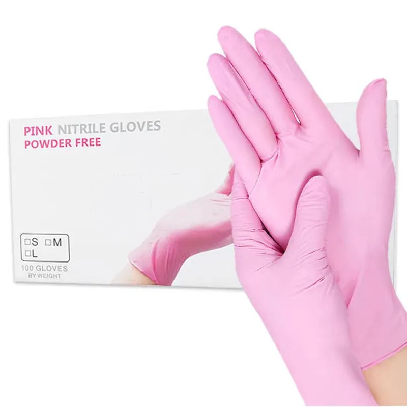 100/50PCS Pink Disposable multi task Nitrile Gloves