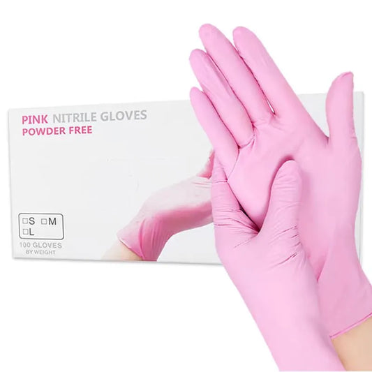 100/50PCS Pink Disposable multi task Nitrile Gloves