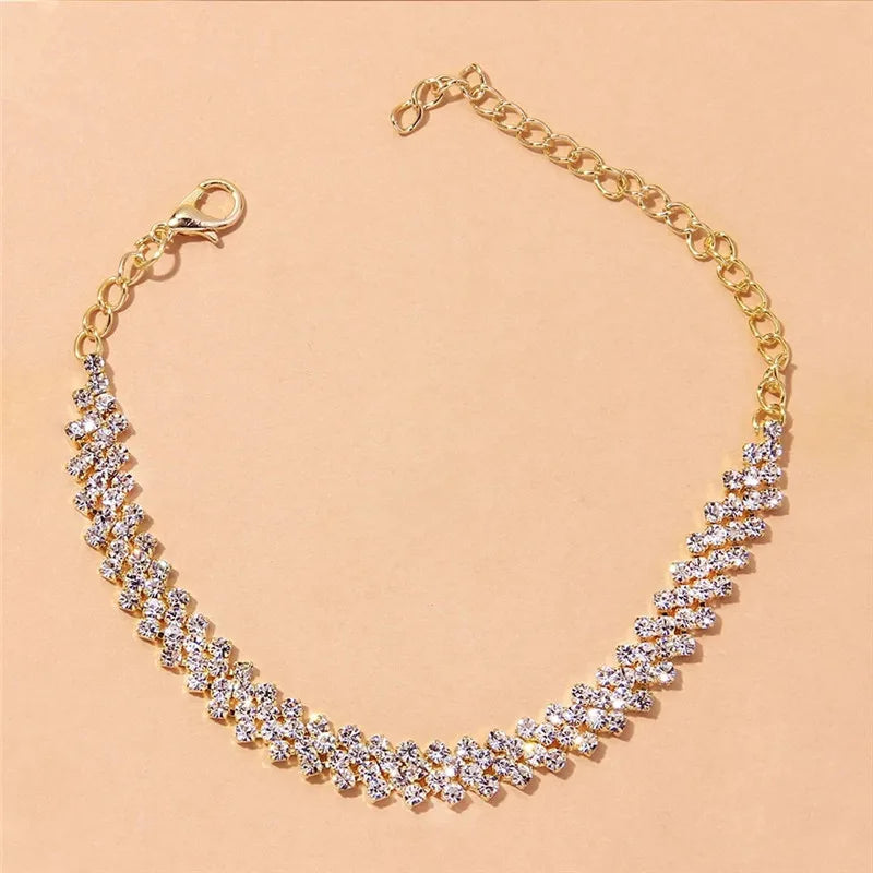 Huitan Luxury Crystal Cubic Zirconia Women's Anklet