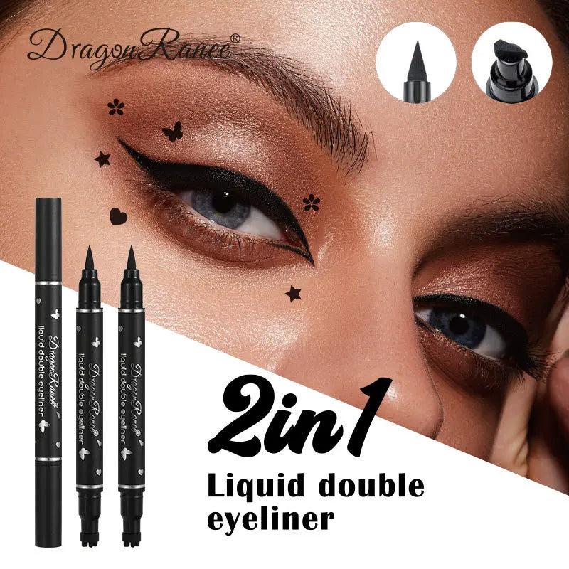 Double Head Waterproof Liquid Eyeliner Moon Star Heart Shapes stamps