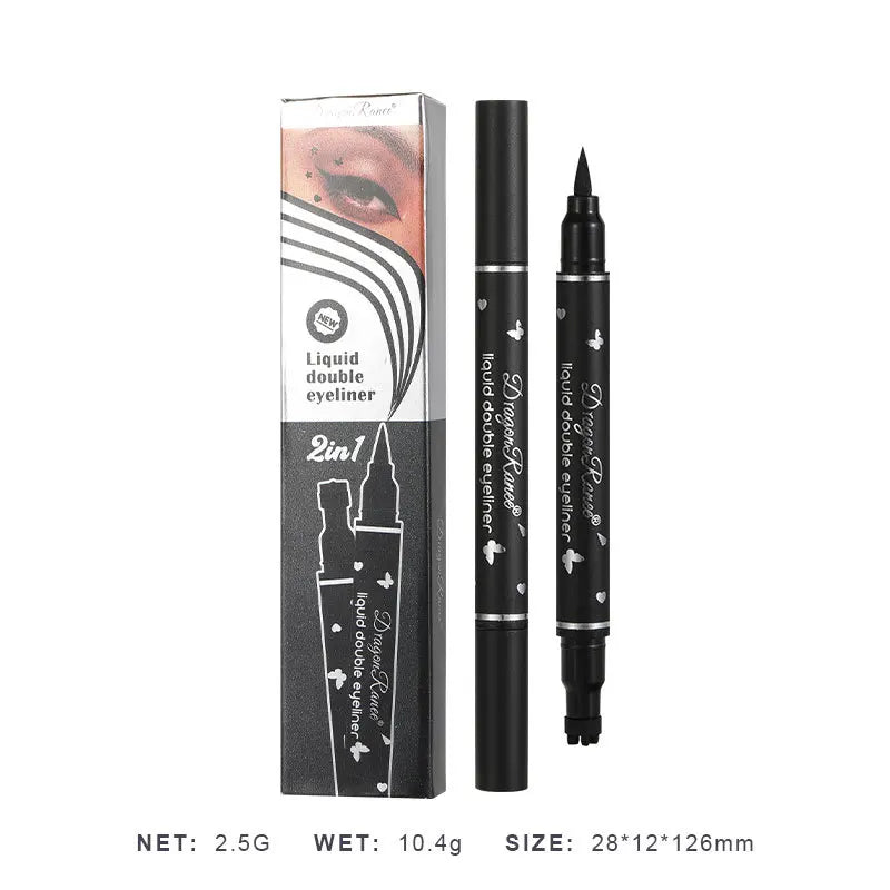 Double Head Waterproof Liquid Eyeliner Moon Star Heart Shapes stamps