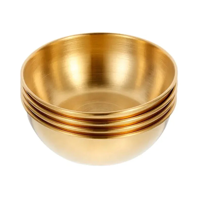 4pcs 2pcs Stainless Steel Golden Sauce Dishes Appetizer