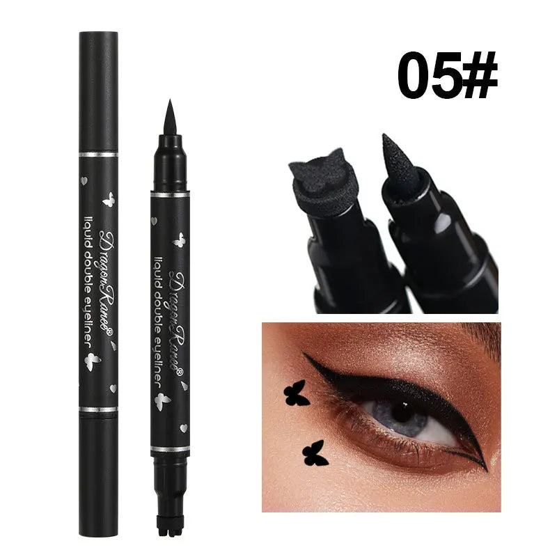 Double Head Waterproof Liquid Eyeliner Moon Star Heart Shapes stamps