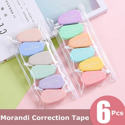 6Pcs/Set Correction tape Solid color translucent Corrector