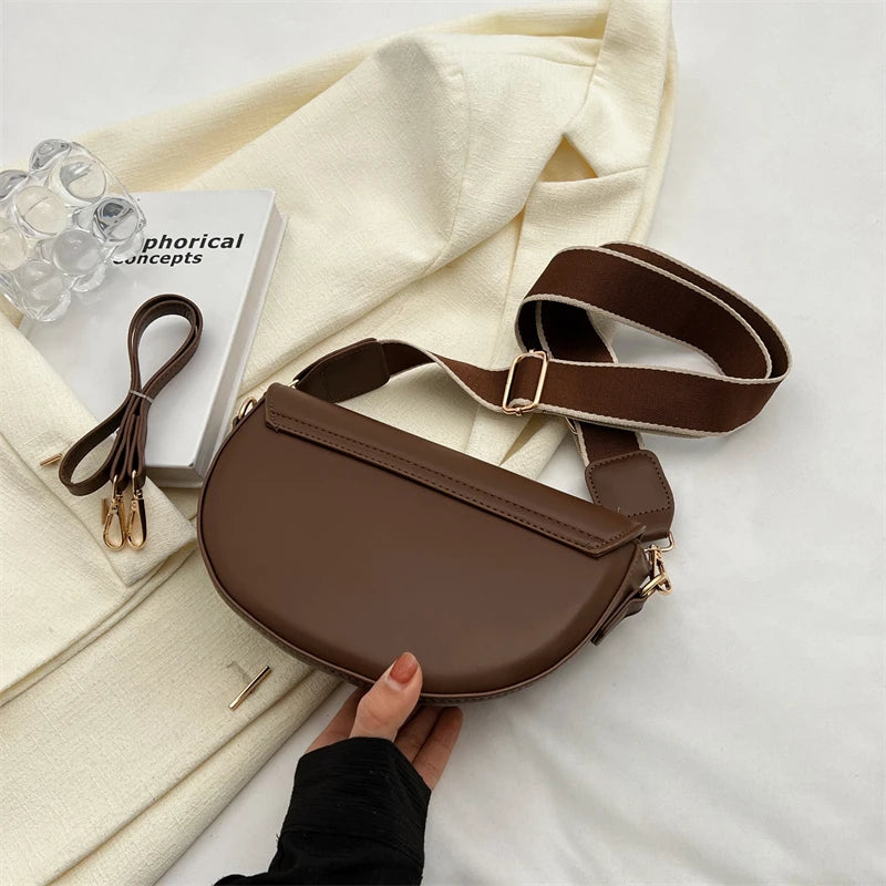 Small Leather Saddle Bag for Women