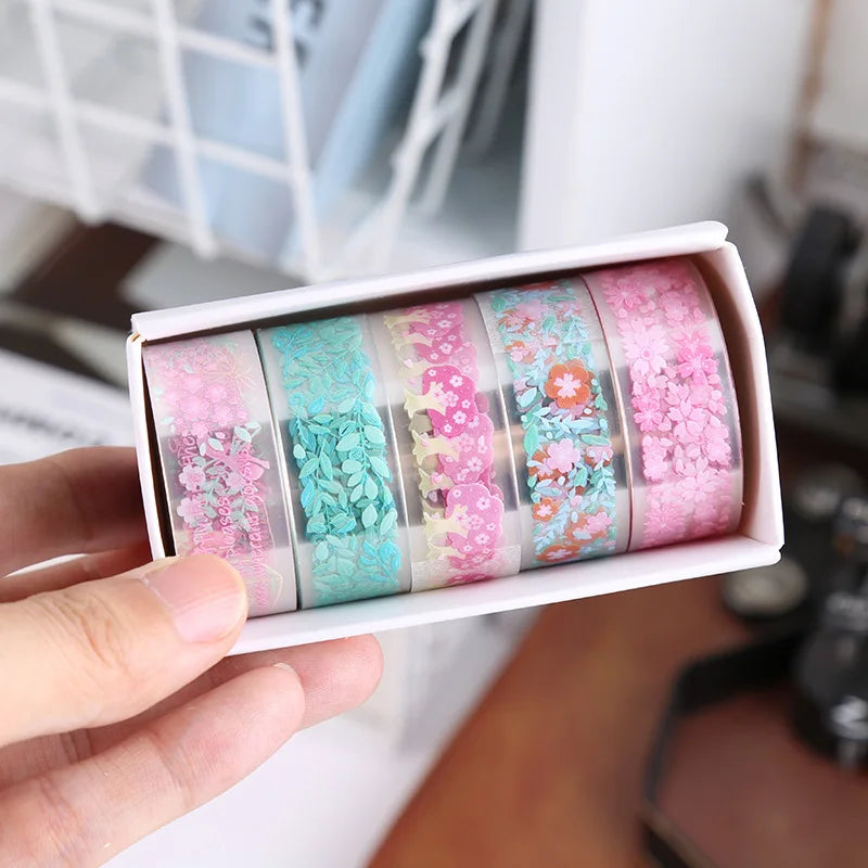 5Rolls Kawaii Transparent Sticker Tape