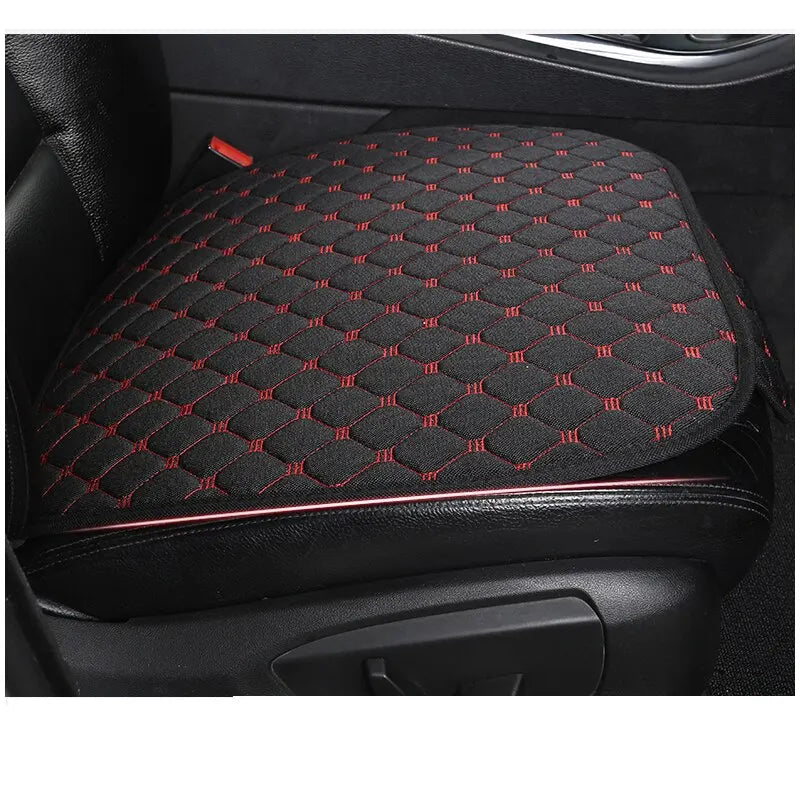 Linen Quilted Embroidered Car Cushion