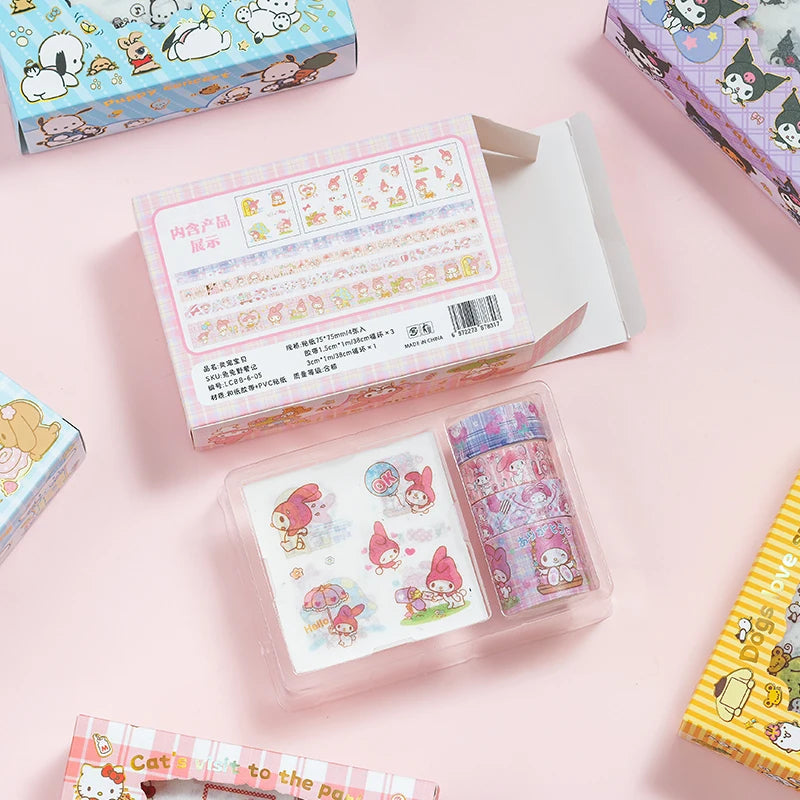 cute Sanrio Sticker Roll Gift Box Hello Kitty