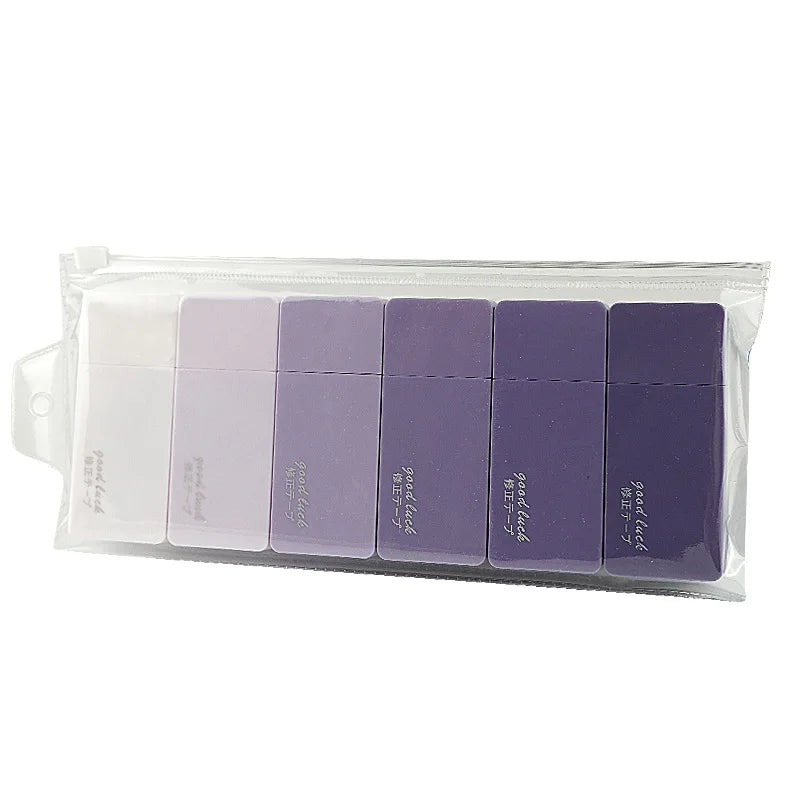 6 Pcs Gradient Purple White Out Correction Tape