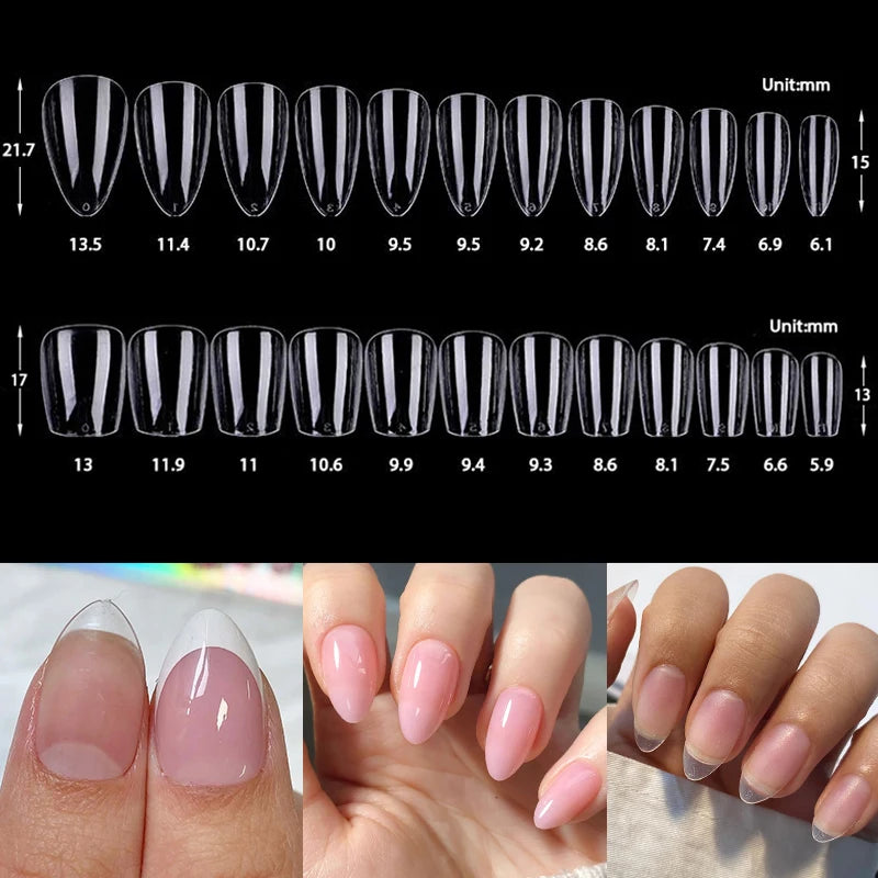 120pcs XXS Short Almond Full Cover Sculpted Soft Gel Nail Tips