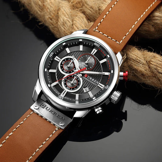 Men Leather Sports Watches