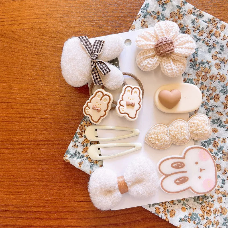 9Pcs/ Cute Baby Hair Clips