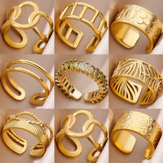 Gold Stainless Steel Rings for Women