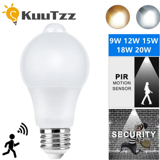 9/12/15/18/20W E27 LED Motion Sensor Bulb LED lamp  for Home Parking Lighting